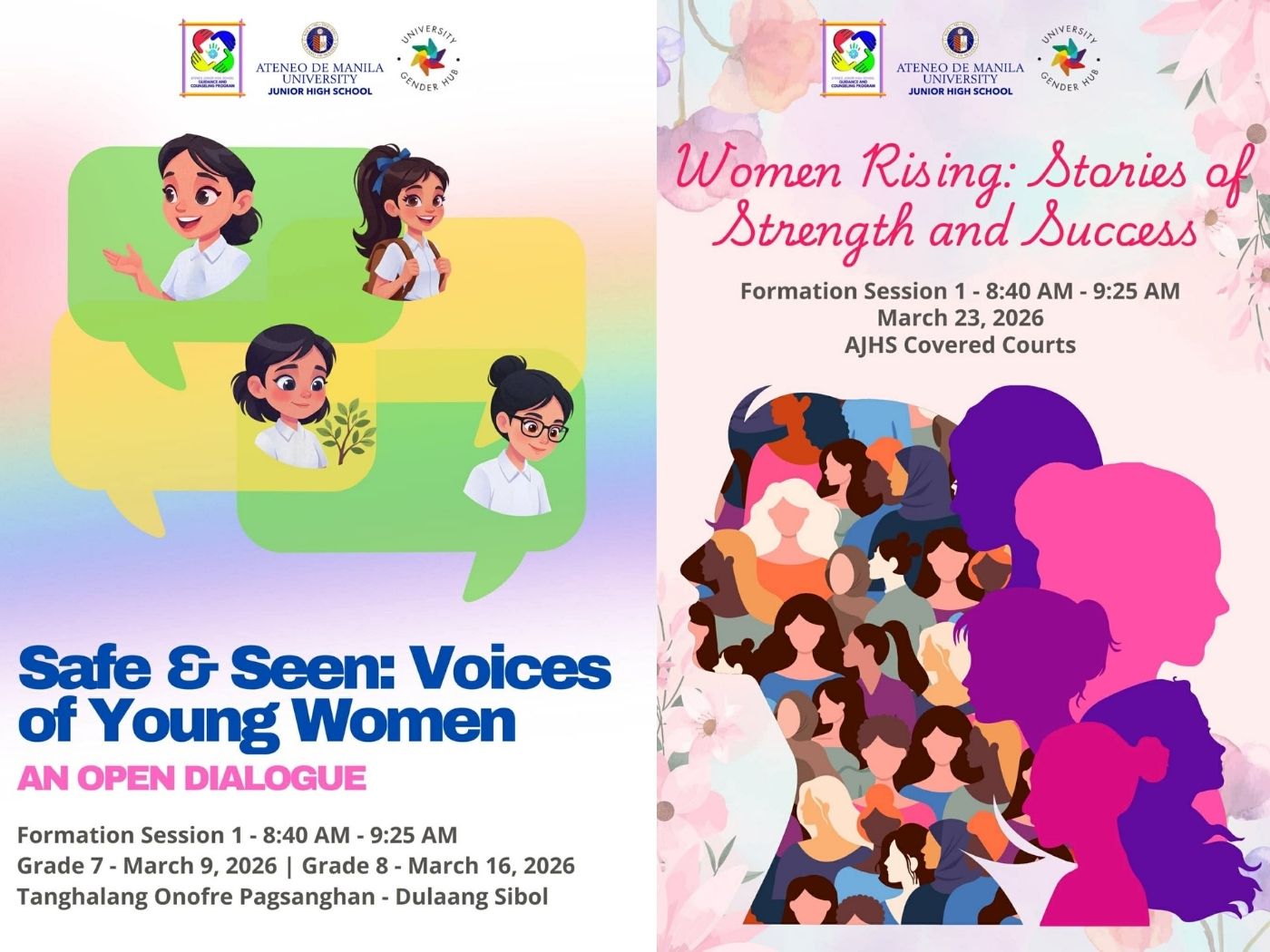 AJHS Women's Month Formation Session Posters