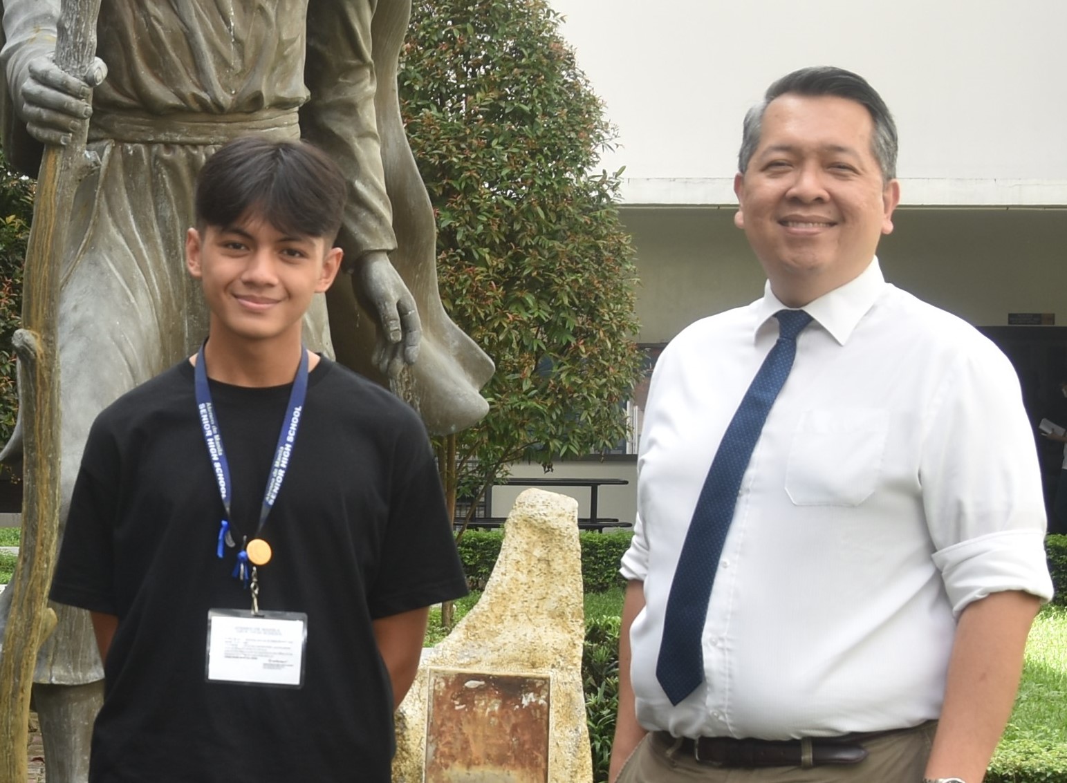 Tyler Zamuco and ASHS Principal Noel Miranda