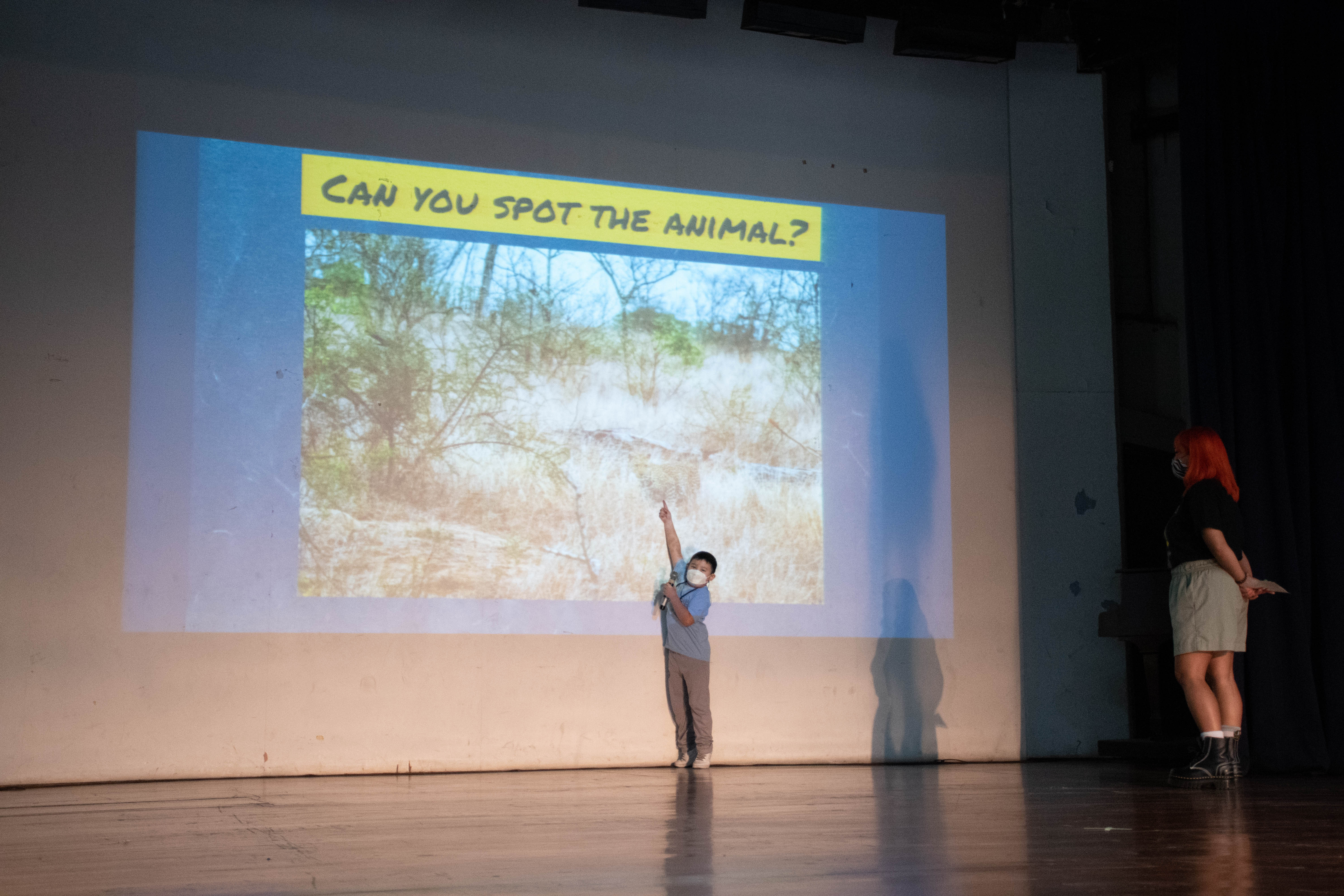 Yes, he can spot the camouflaged animal! 