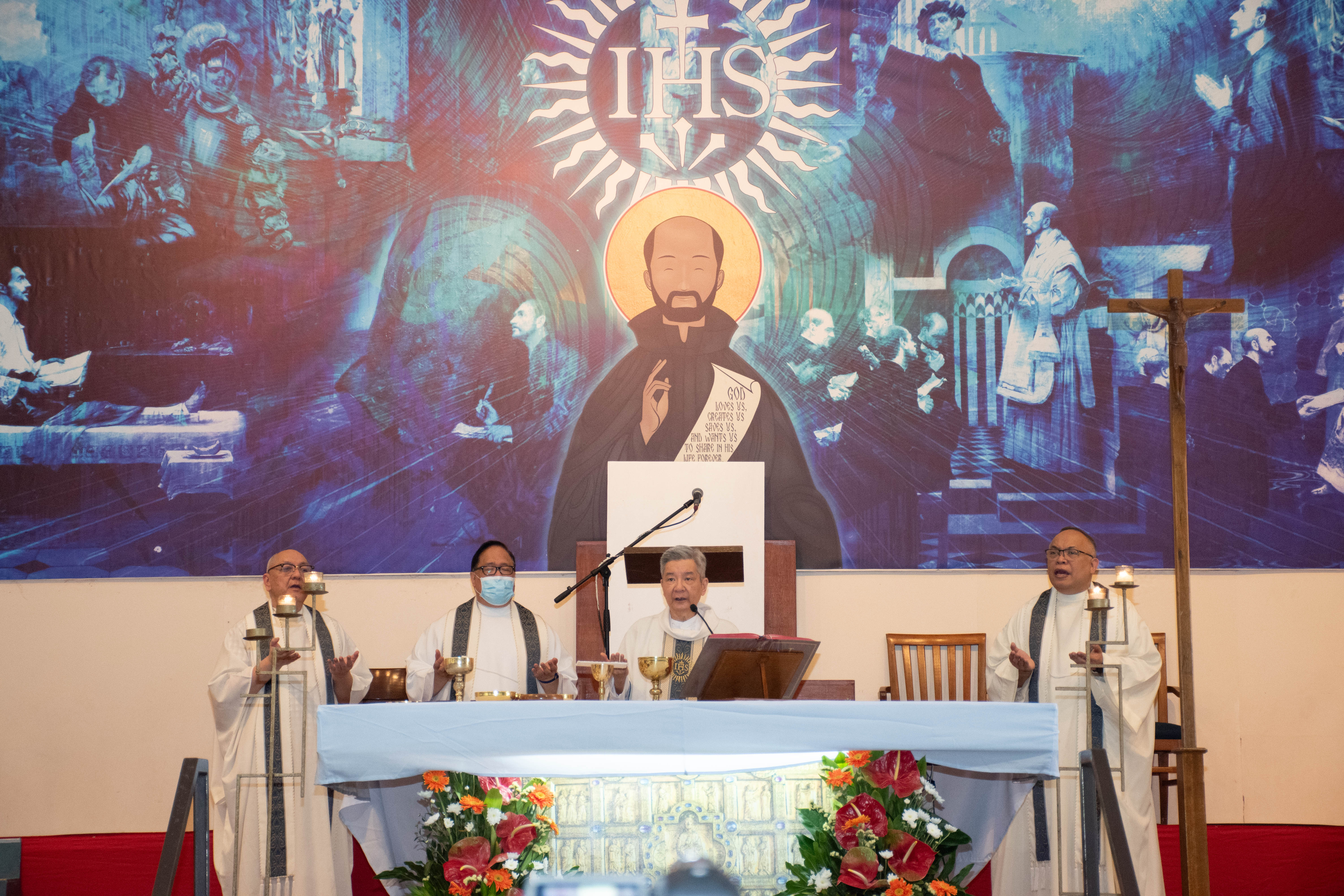 From left: Fr Kit Bautista SJ, Fr Victor De Jesus SJ, Fr Bobby Yap SJ, and Fr Jonjee Sumpaico SJ