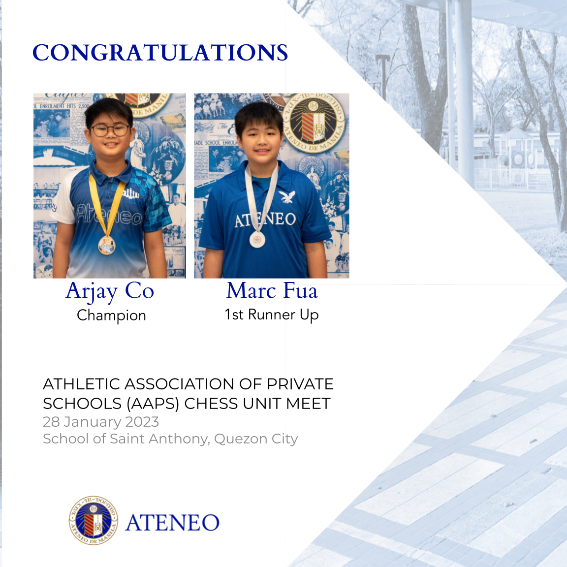 AGS chess wizards Arjay Co and Marc Fua    