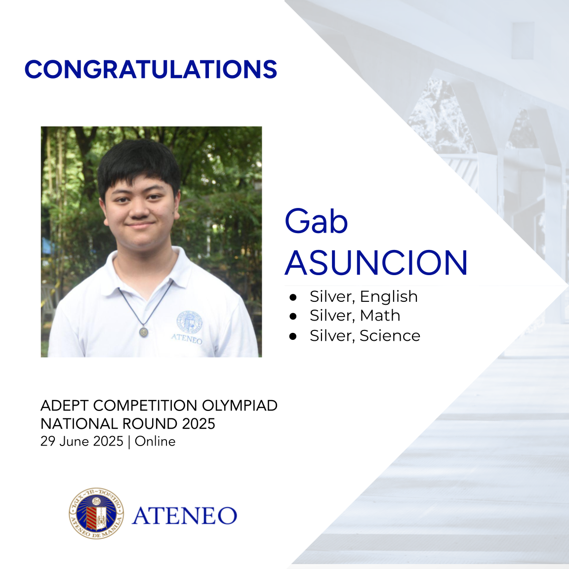 Gab Asuncion ADEPT PH round 3 silvers 