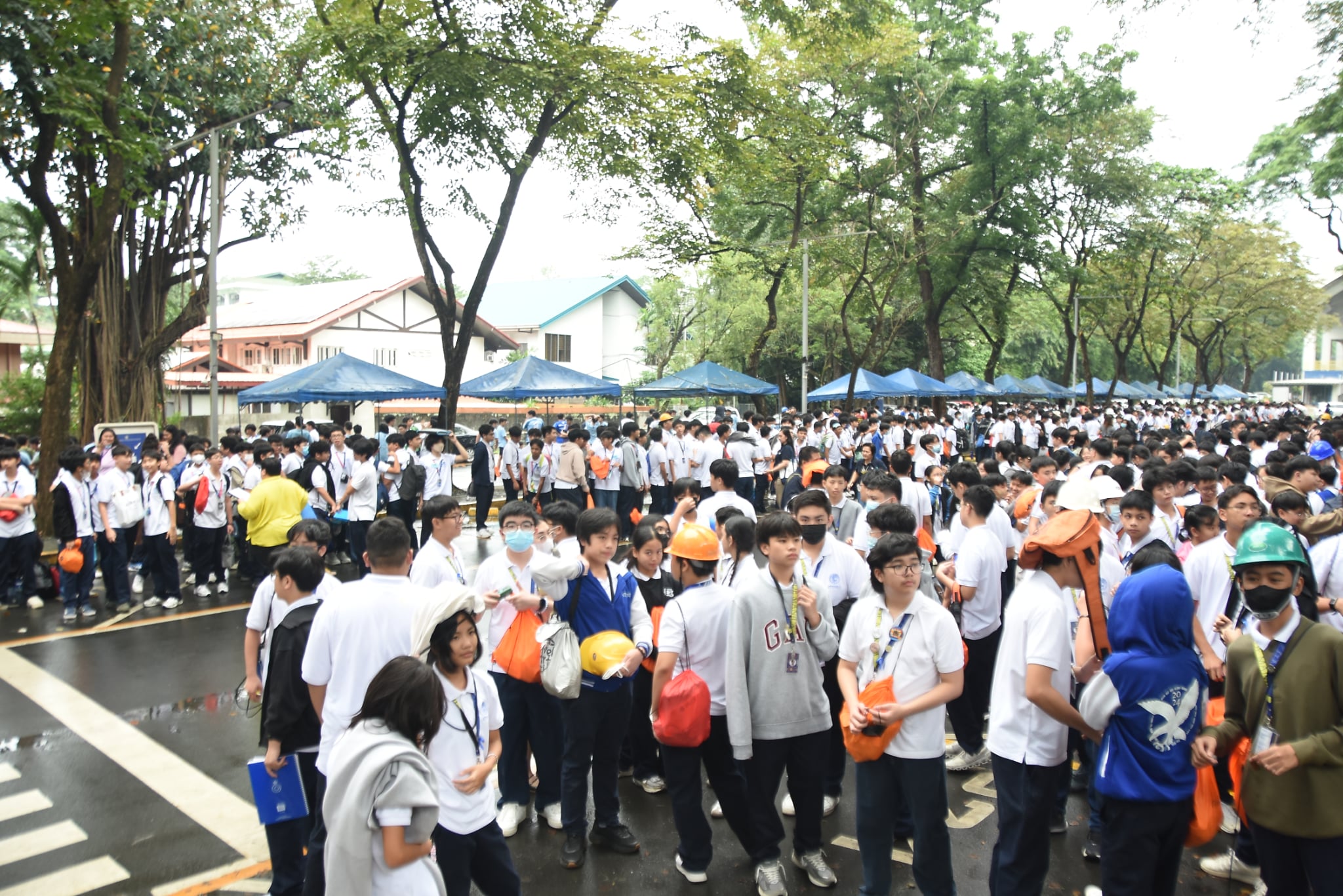 at the emergency gathering site 