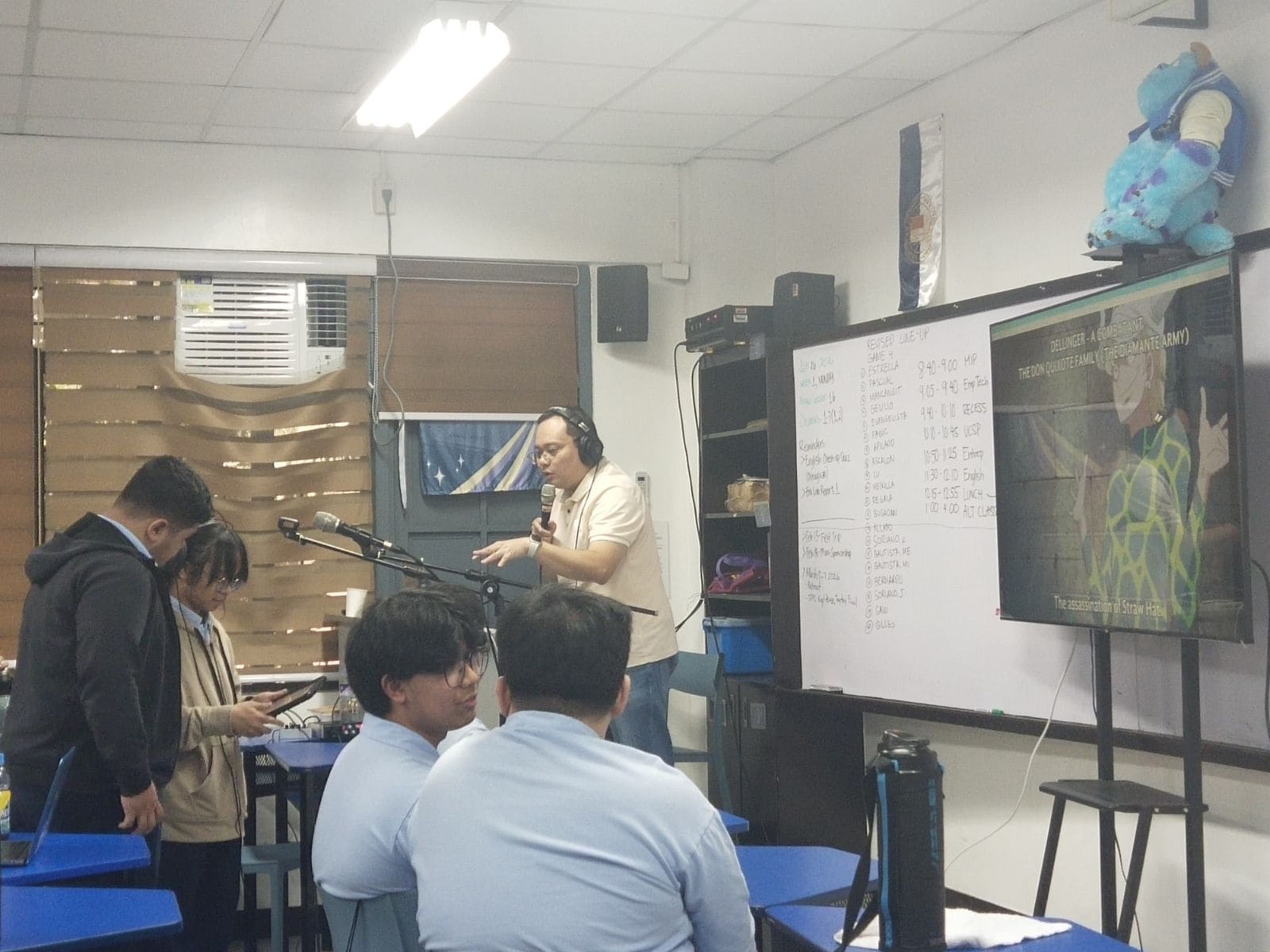 voice dubbing an episode of One Piece  