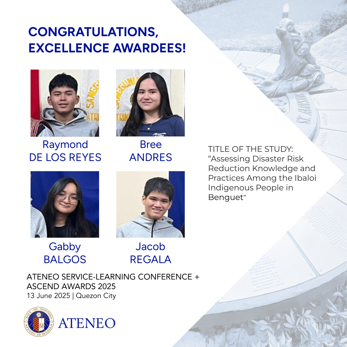 raymond de los reyes, bree andres, gabby balgos, Jacob Regala