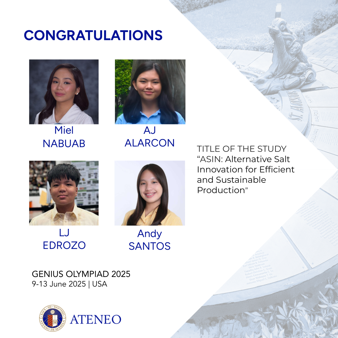 The ASIN group from ASHS 11-Wright 2025