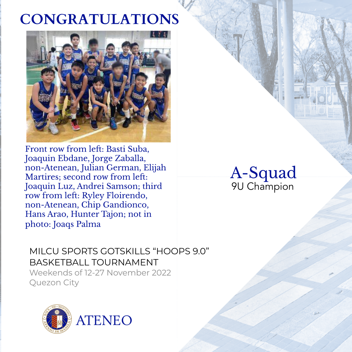 The Milcu Hoops 9.0 champs! 