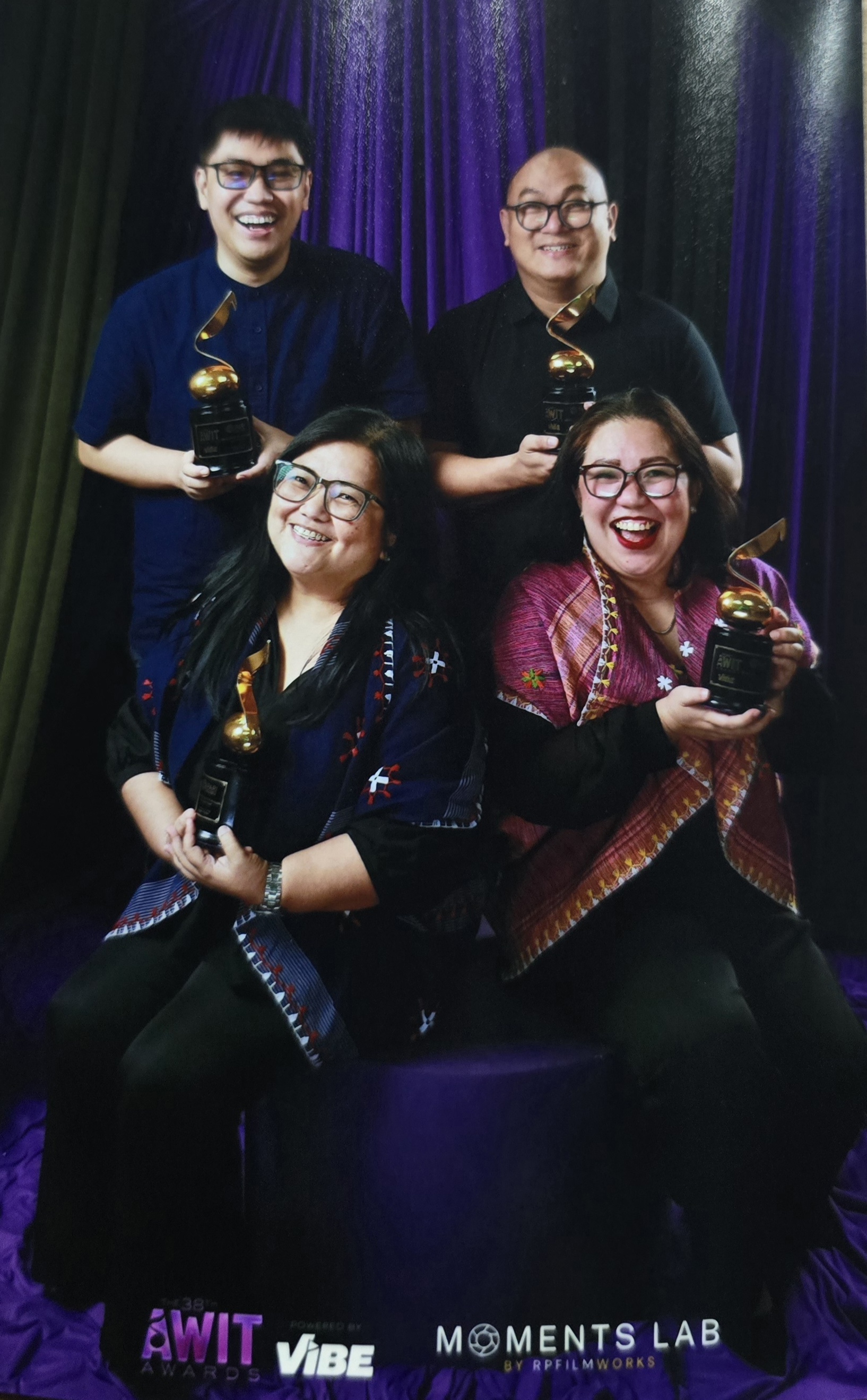 Front row from left: Ms Leng Matias and Ms Vigie Magpantay; back row from left: Rev Dom Bulan SJ and Mr Les Mendiola