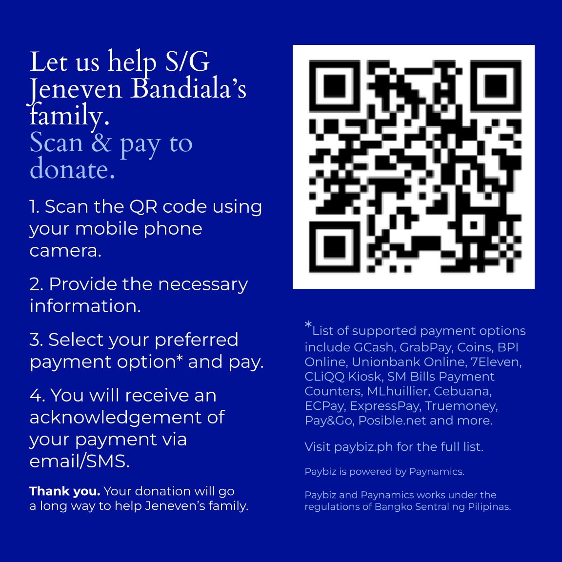 Donate to S/G Jeneven Bandiala's family