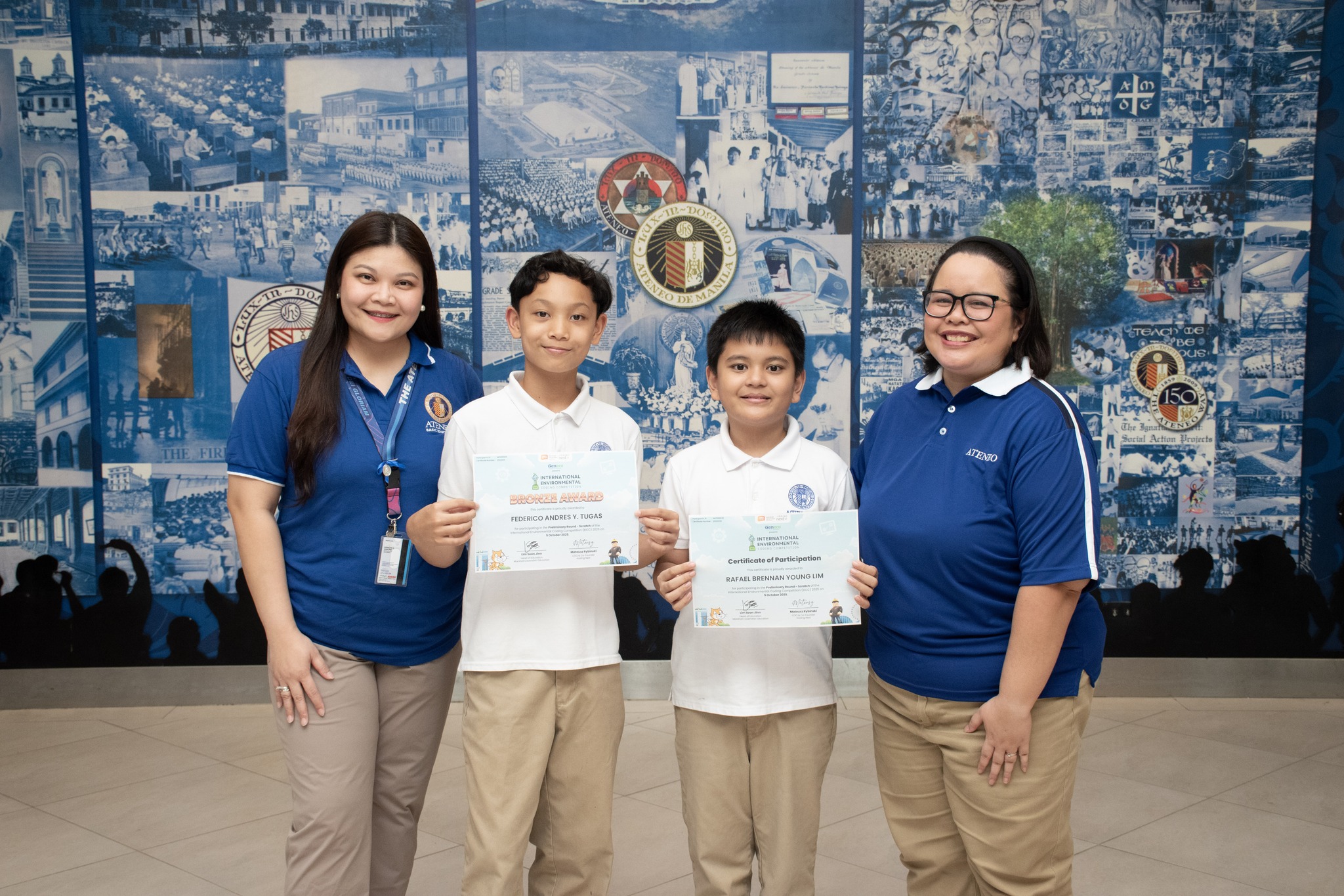(L-R) Mrs Rozelle Sanchez, Rico Tugas, Rafa Lim, Mrs Soki Dula