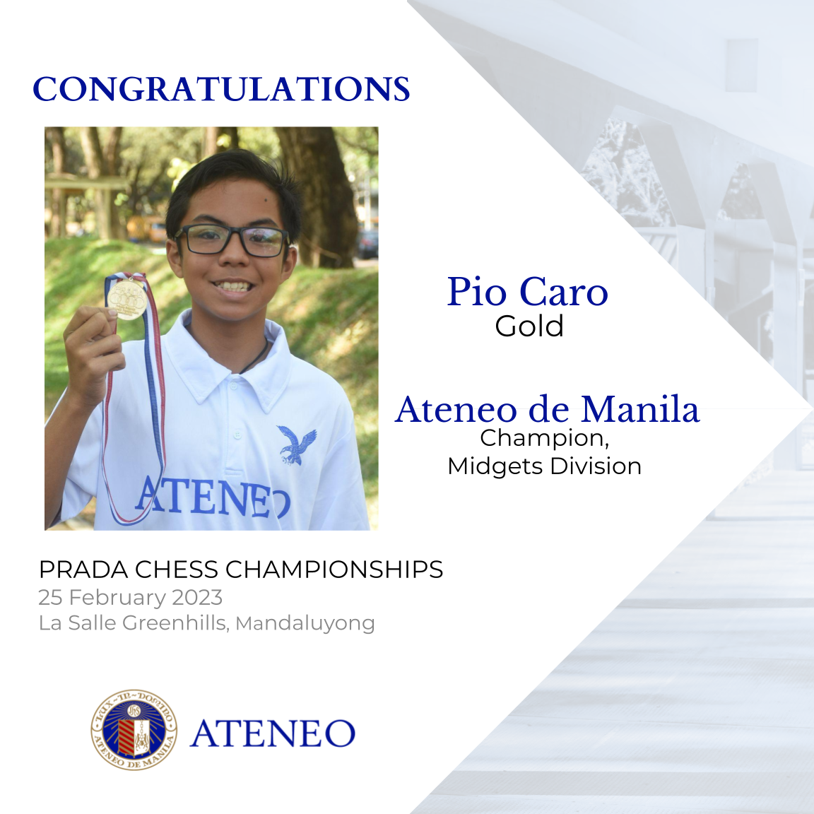 AJHS board 1 gold medalist Pio Caro 