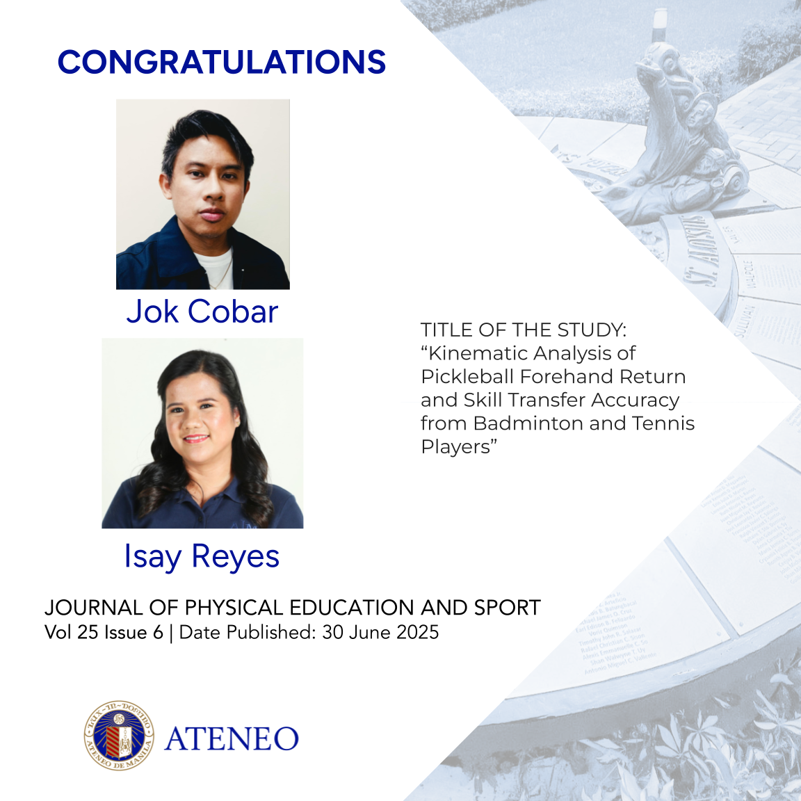 Jok Cobar and Isay Reyes of ASHS PE faculty