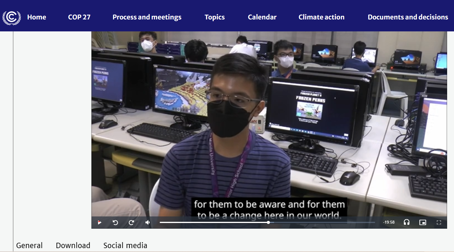 Screenshot from "Student Voice" video   