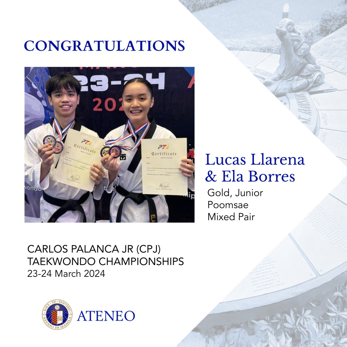 The golden pairing of Llarena & Borres 