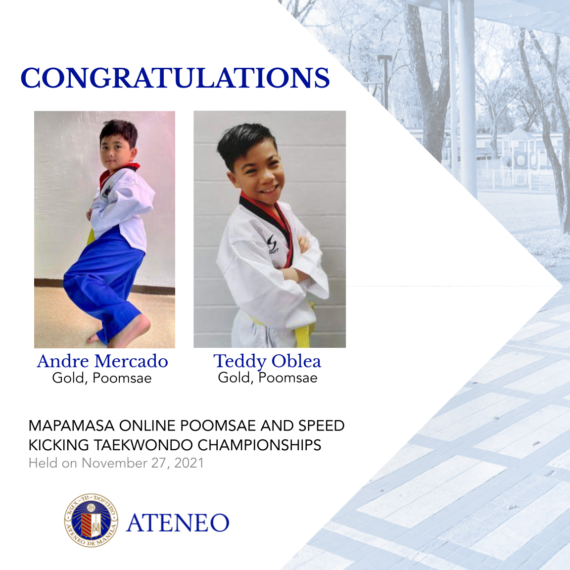 Gold awardees Andre Mercado (left) and Teddy Oblea 