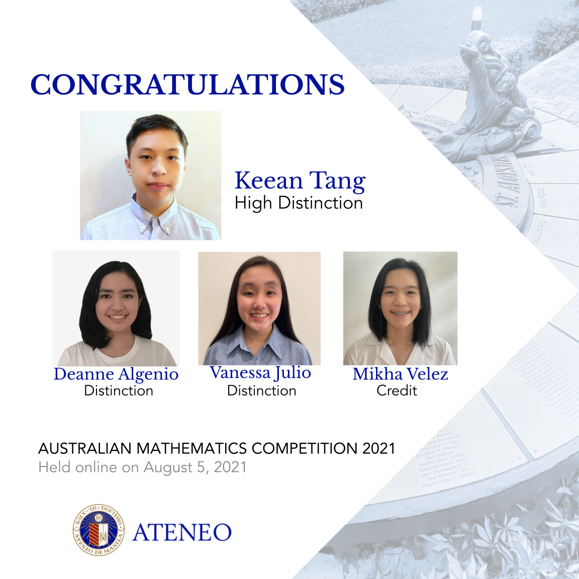 The ASHS' 4 AMC 2021 awardees 