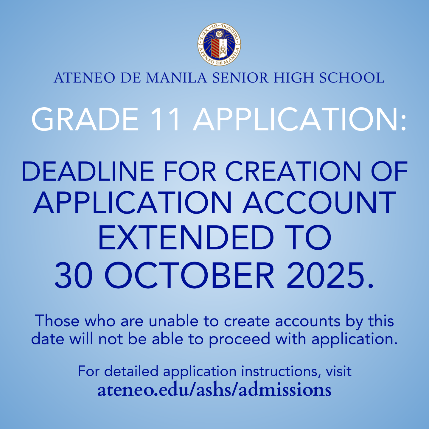 deadline extended 30 October 2025 