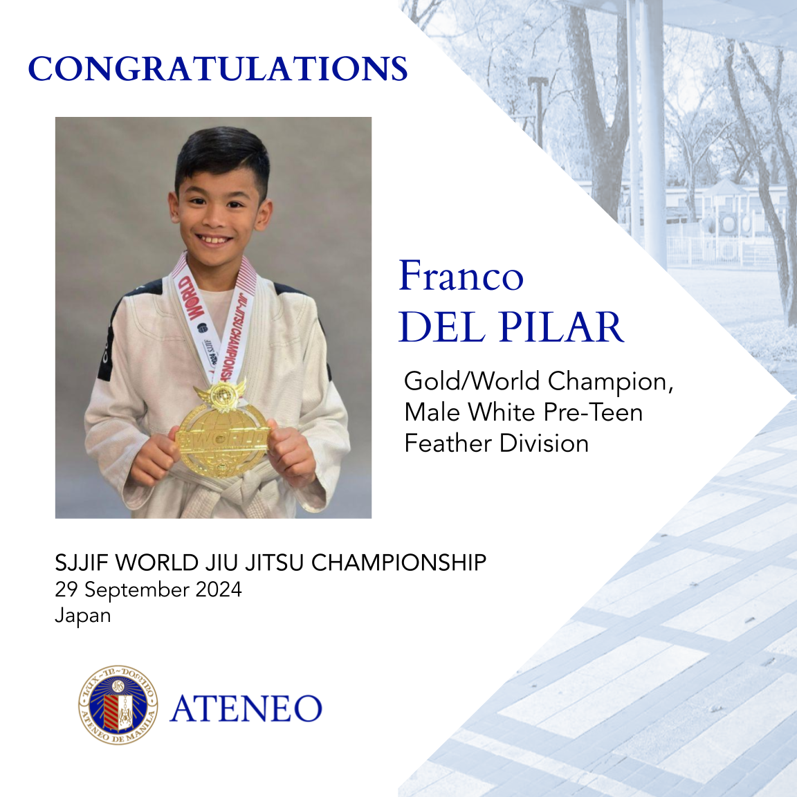 World Champion Franco Del Pilar 