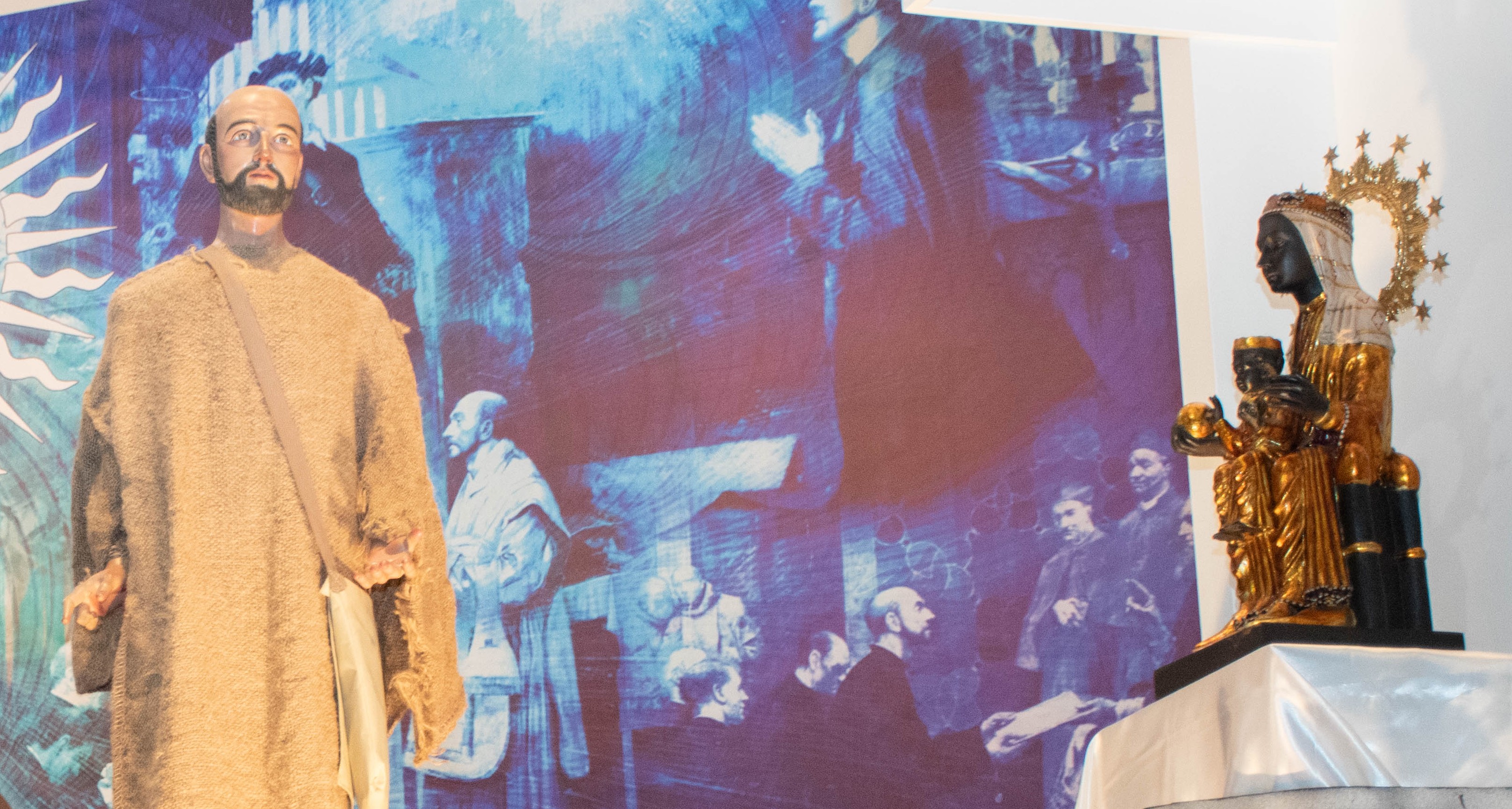 The pilgrim Ignatius before Our Lady of Montserrat, marking his surrender to a life of mission.