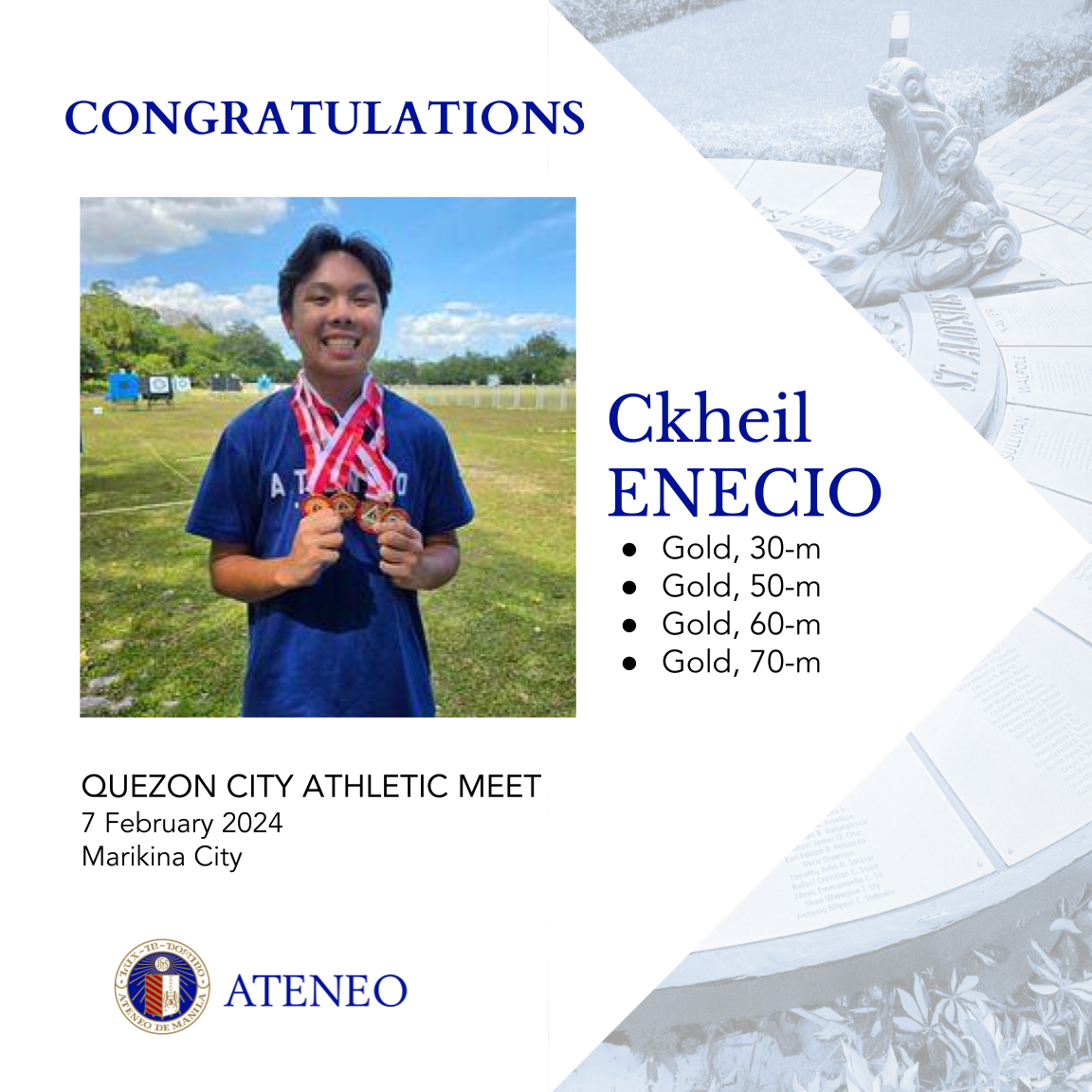 Ckheil Enecio at 2024 QC Athletic Meet 