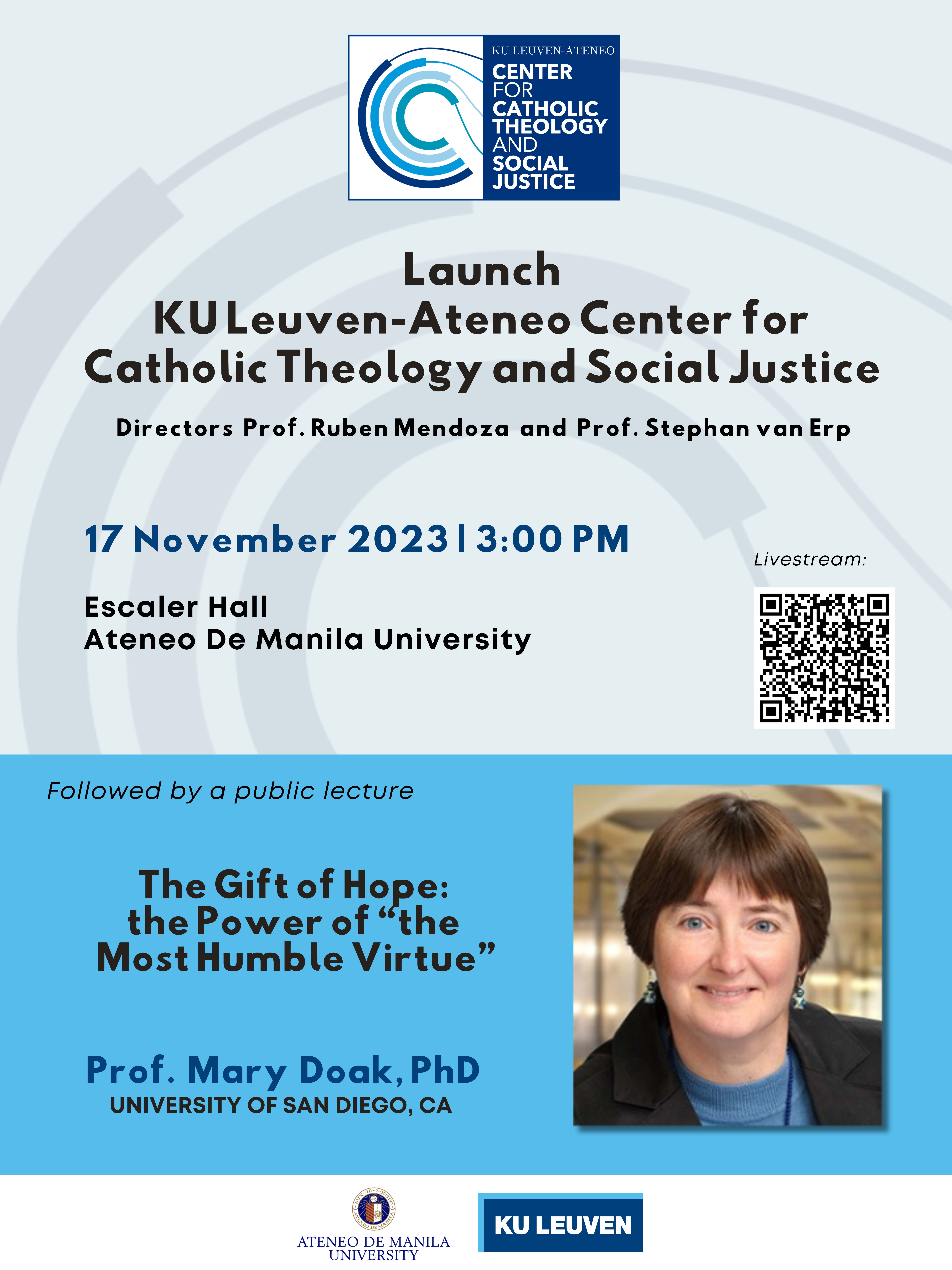 Launch of KUL-Ateneo Center for Catholic Theology and Social Justice + Public Lecture on Hope