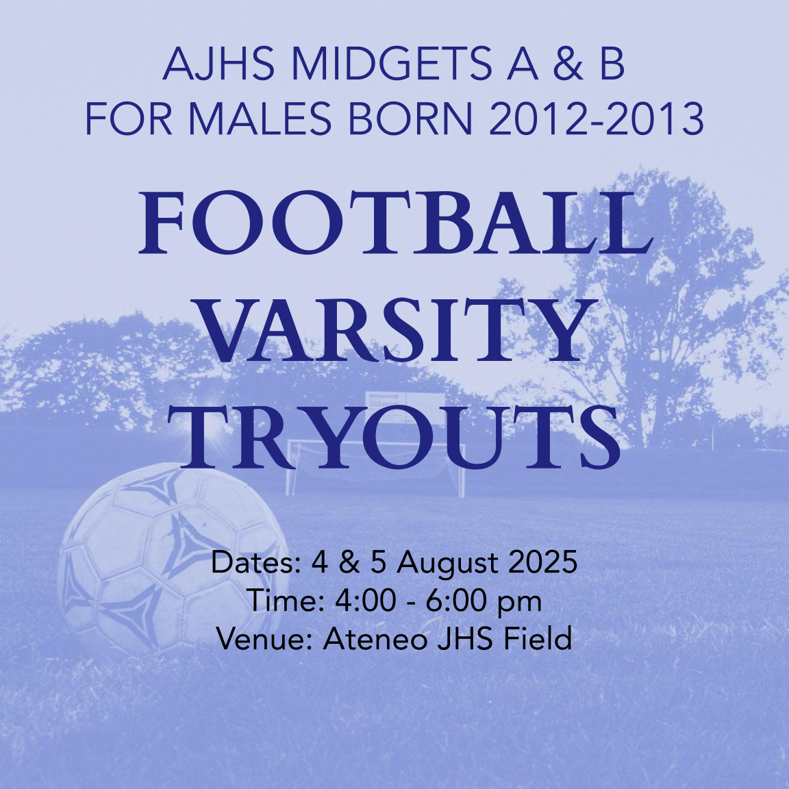 AJHS Midgets A & B football tryouts 2025
