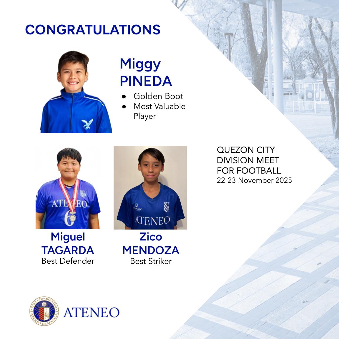 QC division meet awardees Miggy Pineda, Miguel Tagarda, Zico Mendoza 