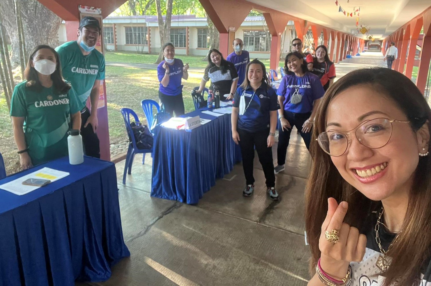 Grade 8 Class Parent Representatives (CPRs) at the Registration Area