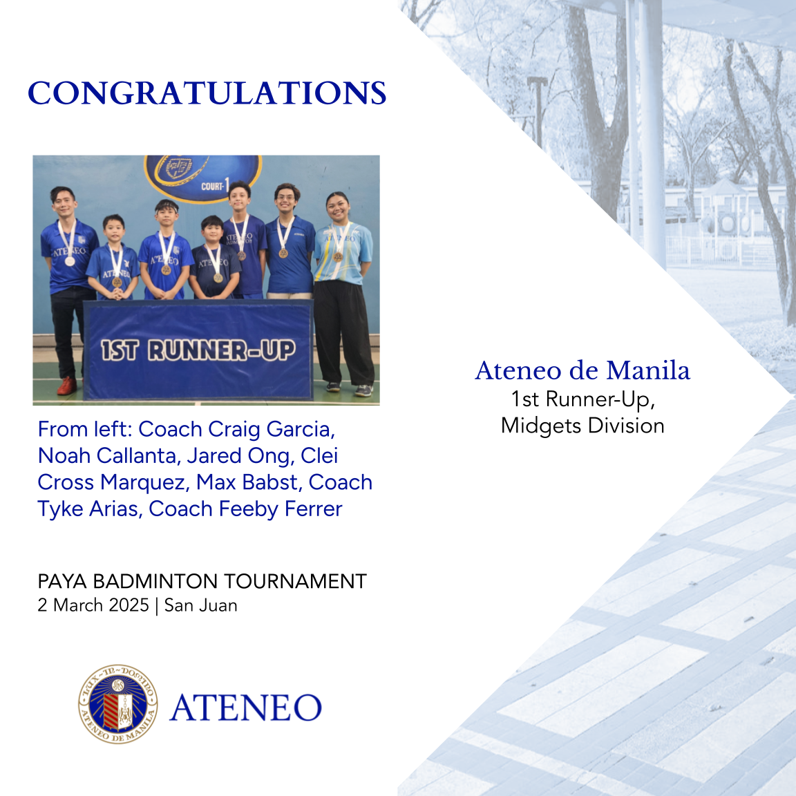 2nd Place PAYA Badminton 2025  