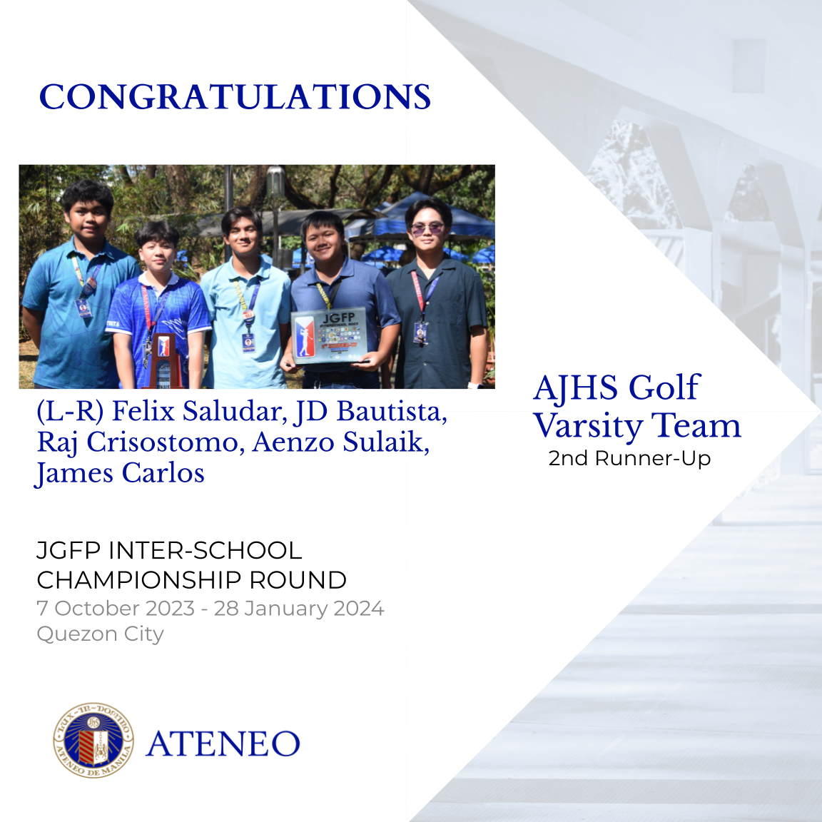 AJHS places 3rd in the JGFP championship round