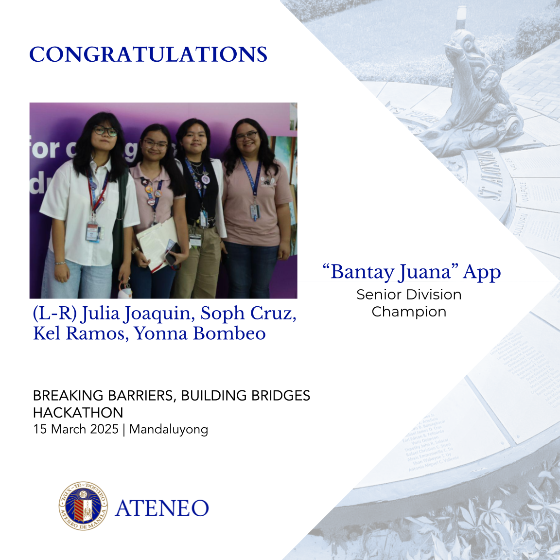 The Hackathon champions onsite 