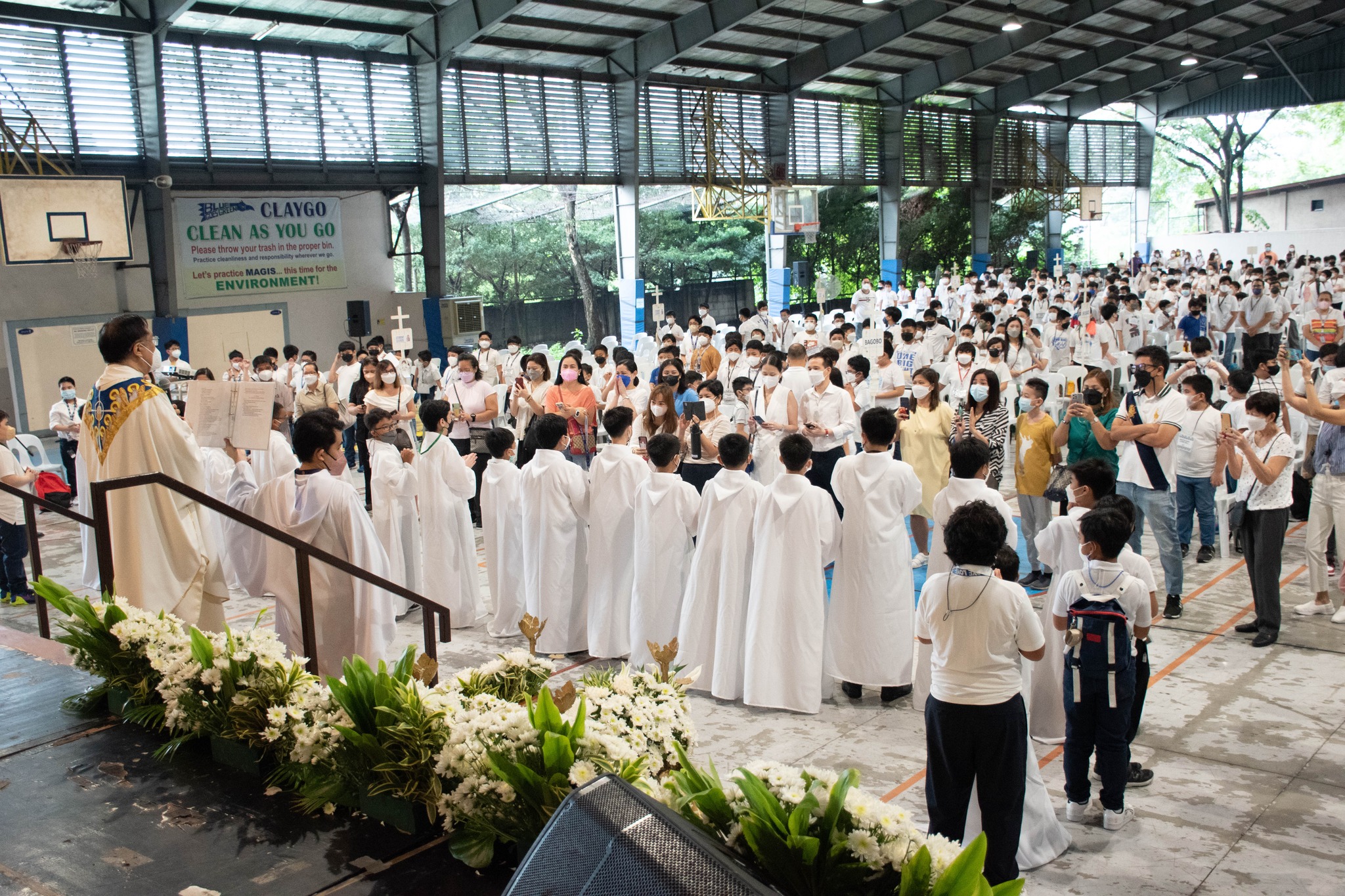 All grade 5 students were onsite for the Mass for the Feast Day of the Holy Guardian Angels  