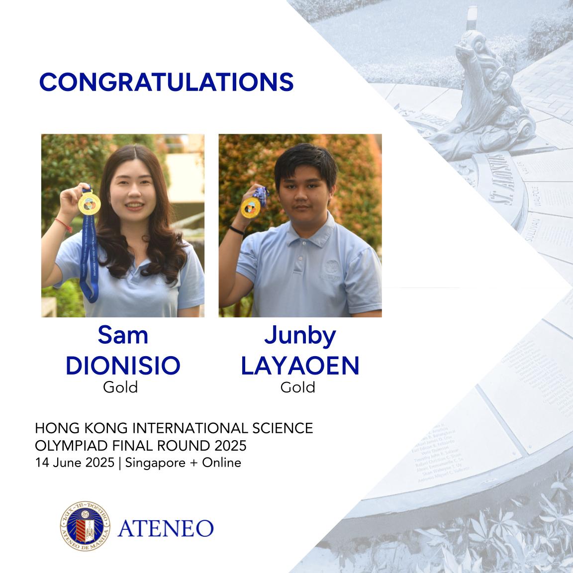 Sam Dionisio and Junby Layaoen Jr are HKISO 2025 Final Round gold medalists 