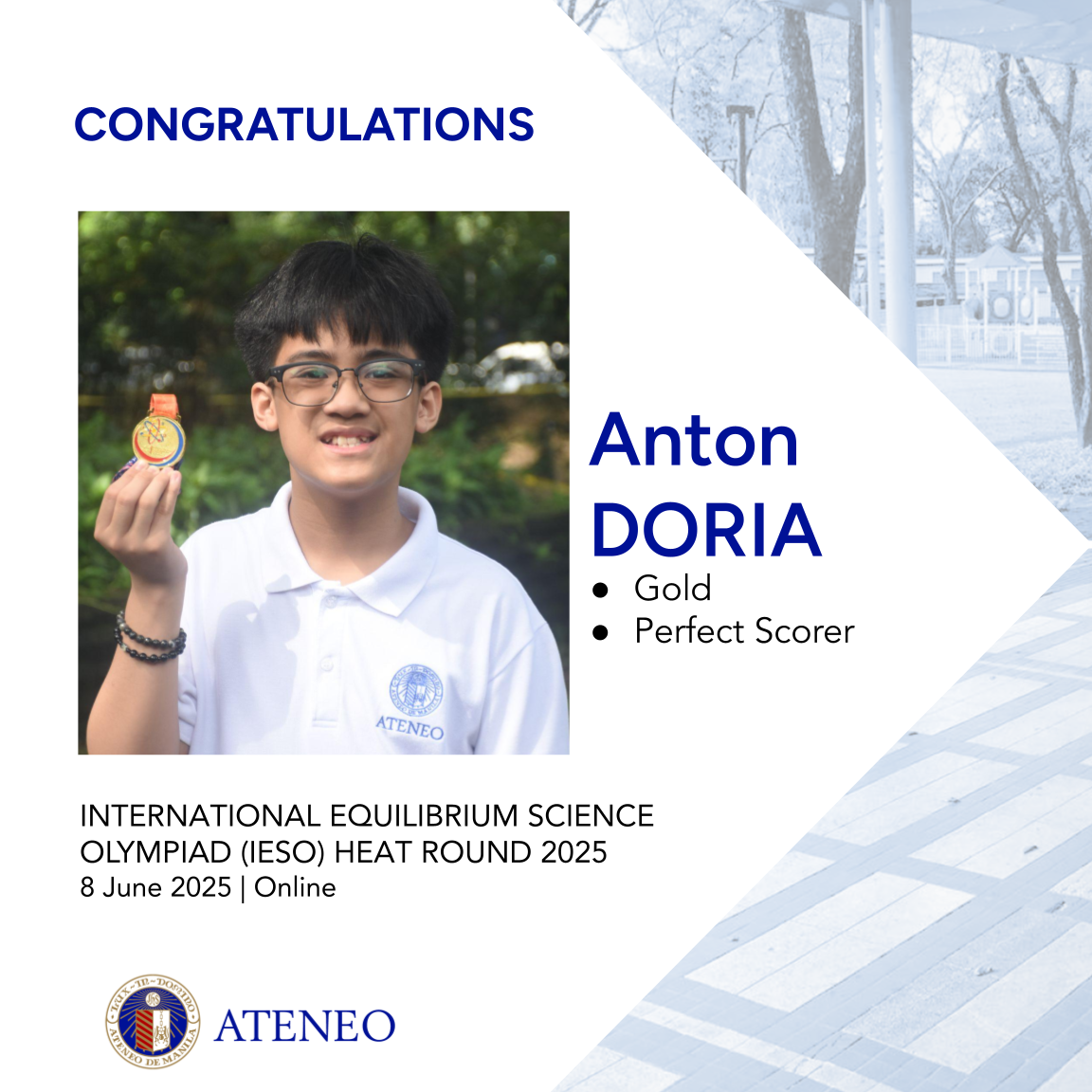 IESO heat round 2025 perfect scorer Anton Doria