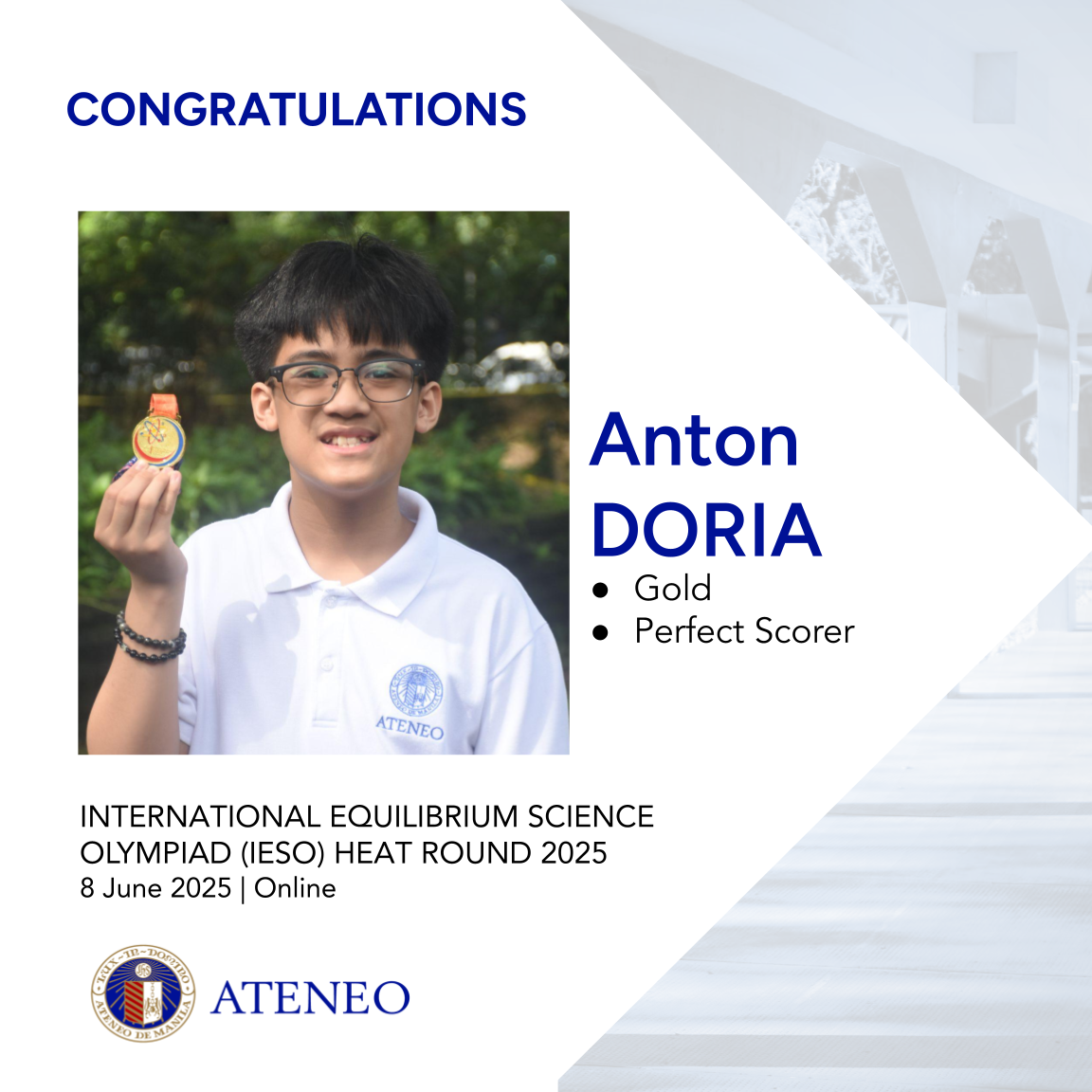 Anton Doria gold and perfect scorer IESO heat 2025 