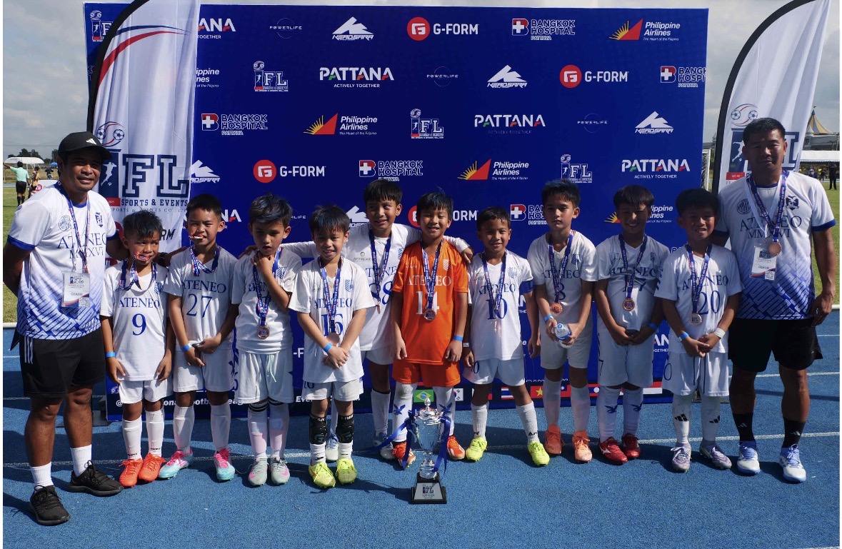From left: Coach Mark Maravilla, Knox Angeles, Jacob Turla, Daniel Adams, Arby Soller, Andres Prieto, Paco Molina, Diego Tagarda, Alexander Adams, Hugo Daquigan, Joaquin dela Fuente and Coach Johnson Lee