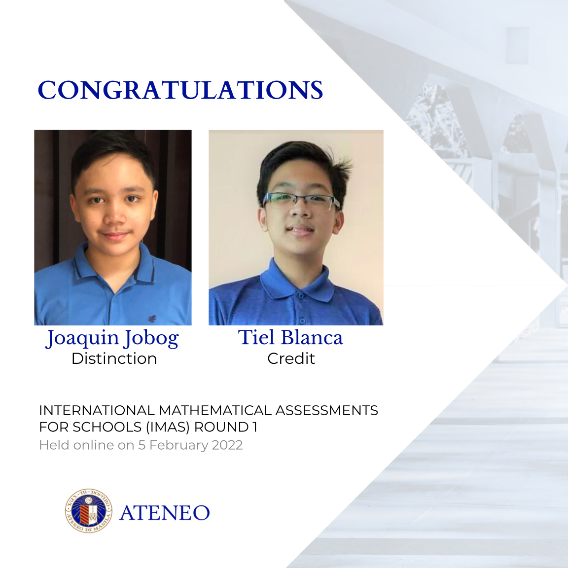 Joaquin Jobog (left) and Tiel Blanca