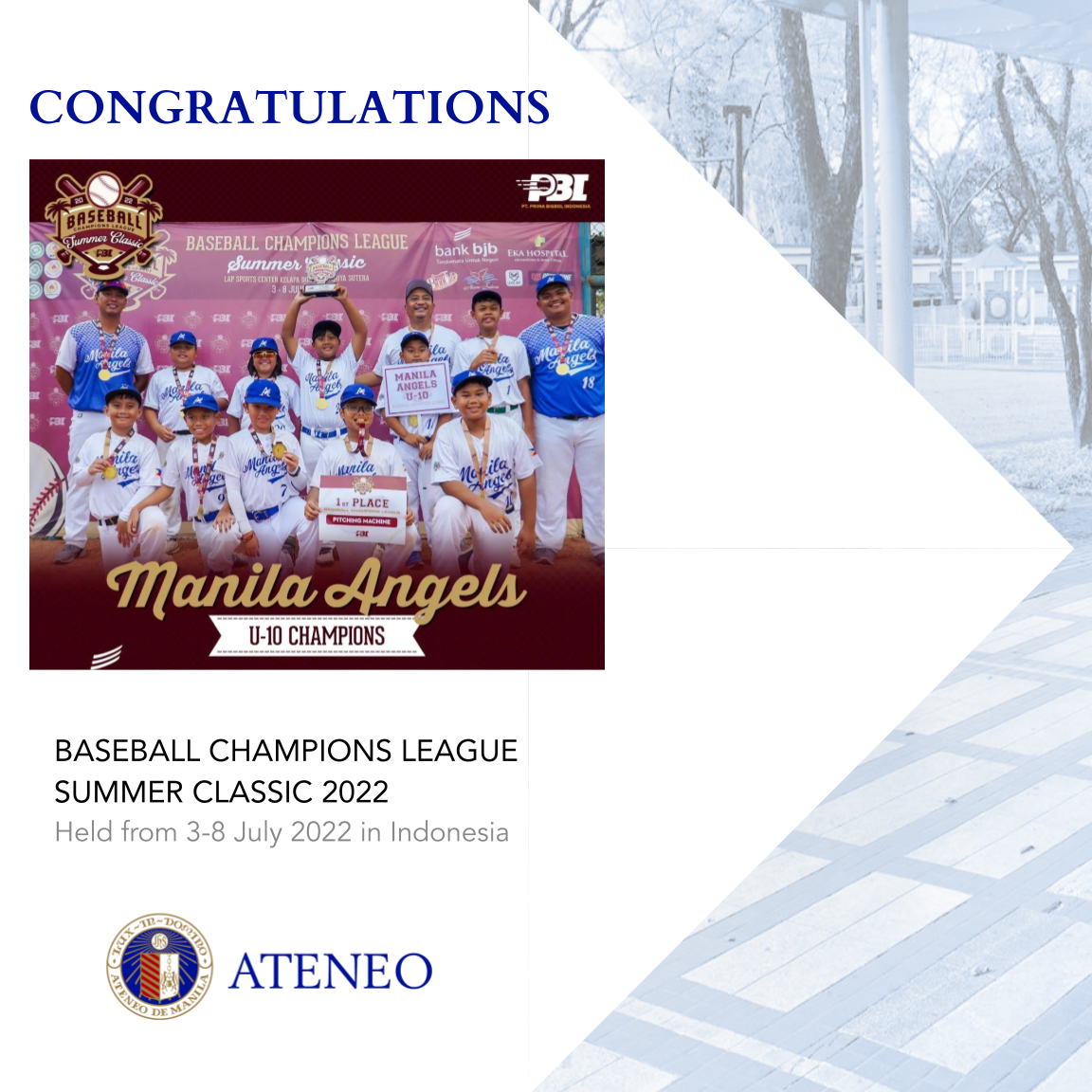 The Manila Angels are U10 champions of the Baseball Champions League Summer Classic 2022 