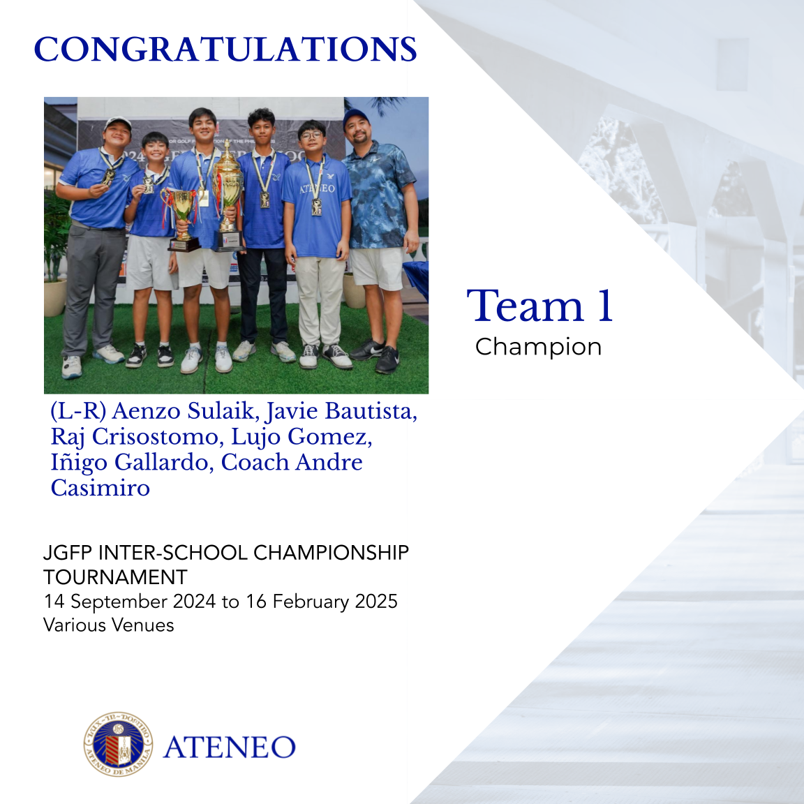 The JGFP JHS champions from AJHS