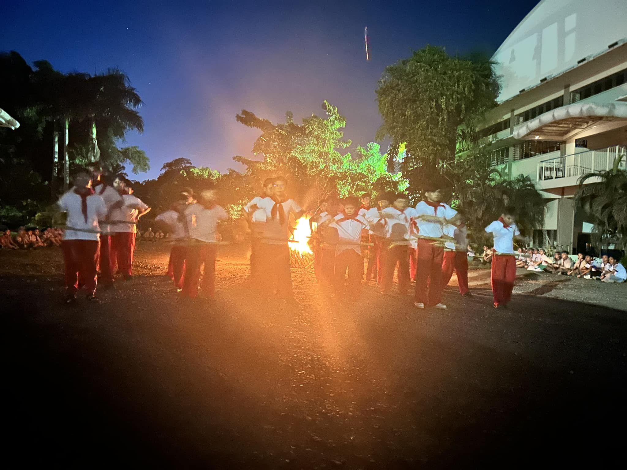 Ateneo de Manila Scouts dance the Tubong Kalatong during the Grand Campfire