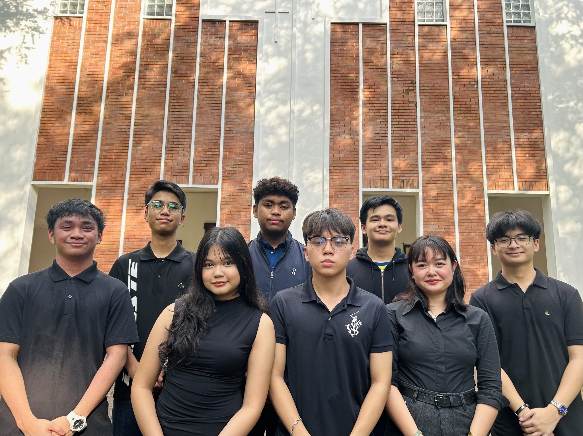 From left: Benj Castro, Luigi Lastimosa, Ms Leah Joy Rivera, Felix Saludar, Adi Serrano, Pepe Calo, Ms Claire Denise Ramirez, Thirdy Santiago