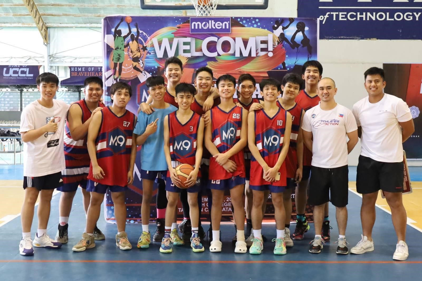 Front row from left: Asst. Coach Paul Pagdilao, Gab Ogsimer, Josh Pagdilao, Shilo Pangilinan, Enzo Urro, Job Lim, Jene Camillo, Coach Don Urro, Asst. Coach Archel Sauz; back row from left: Jethro Rojas, Ice Lanot, Aiden Francisco, Santino Palma Gil and JV Trinidad