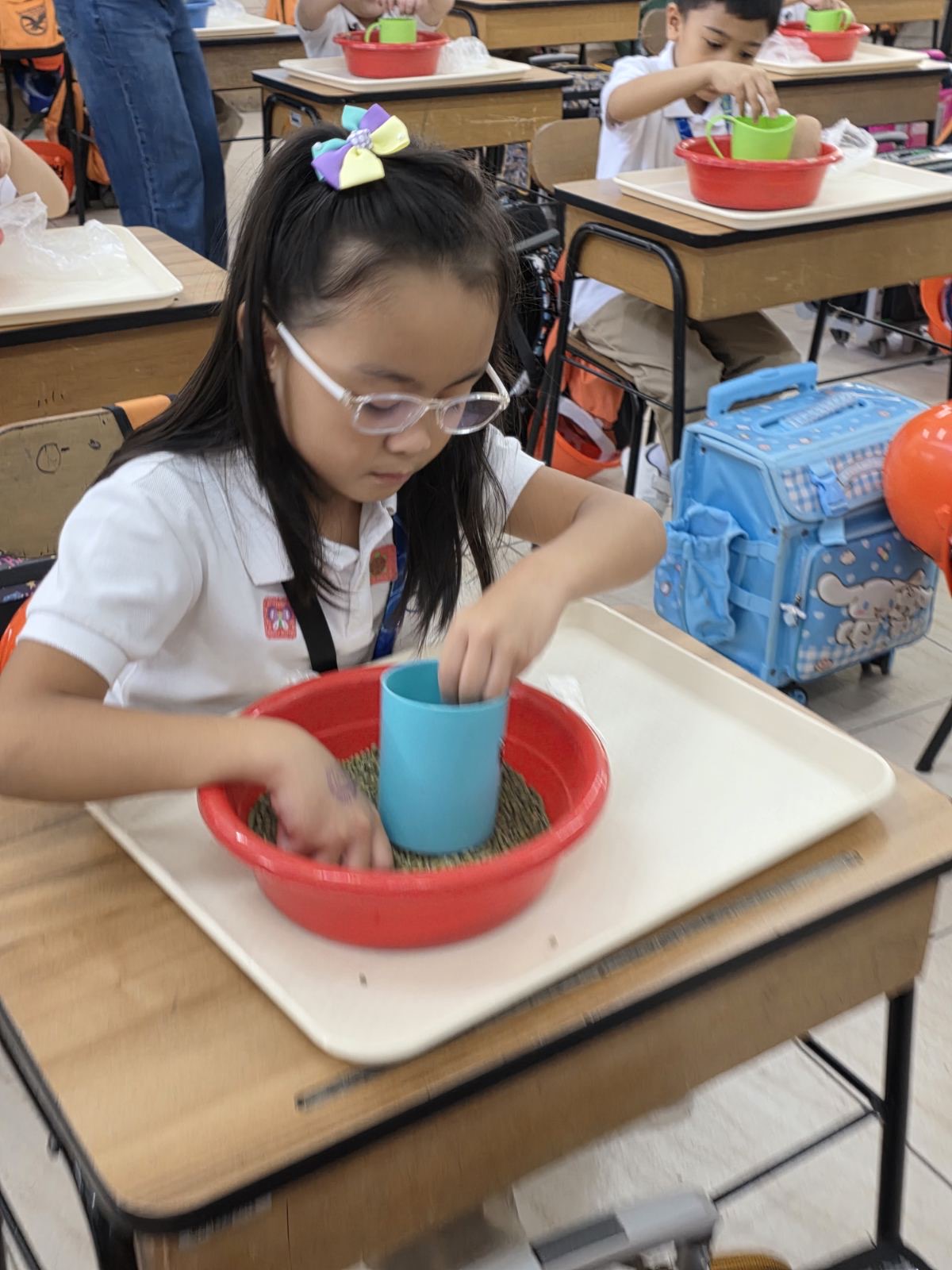 Repacking the monggo beans 