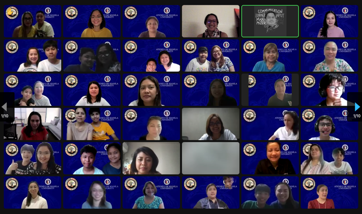 Screenshot of the Zoom call 