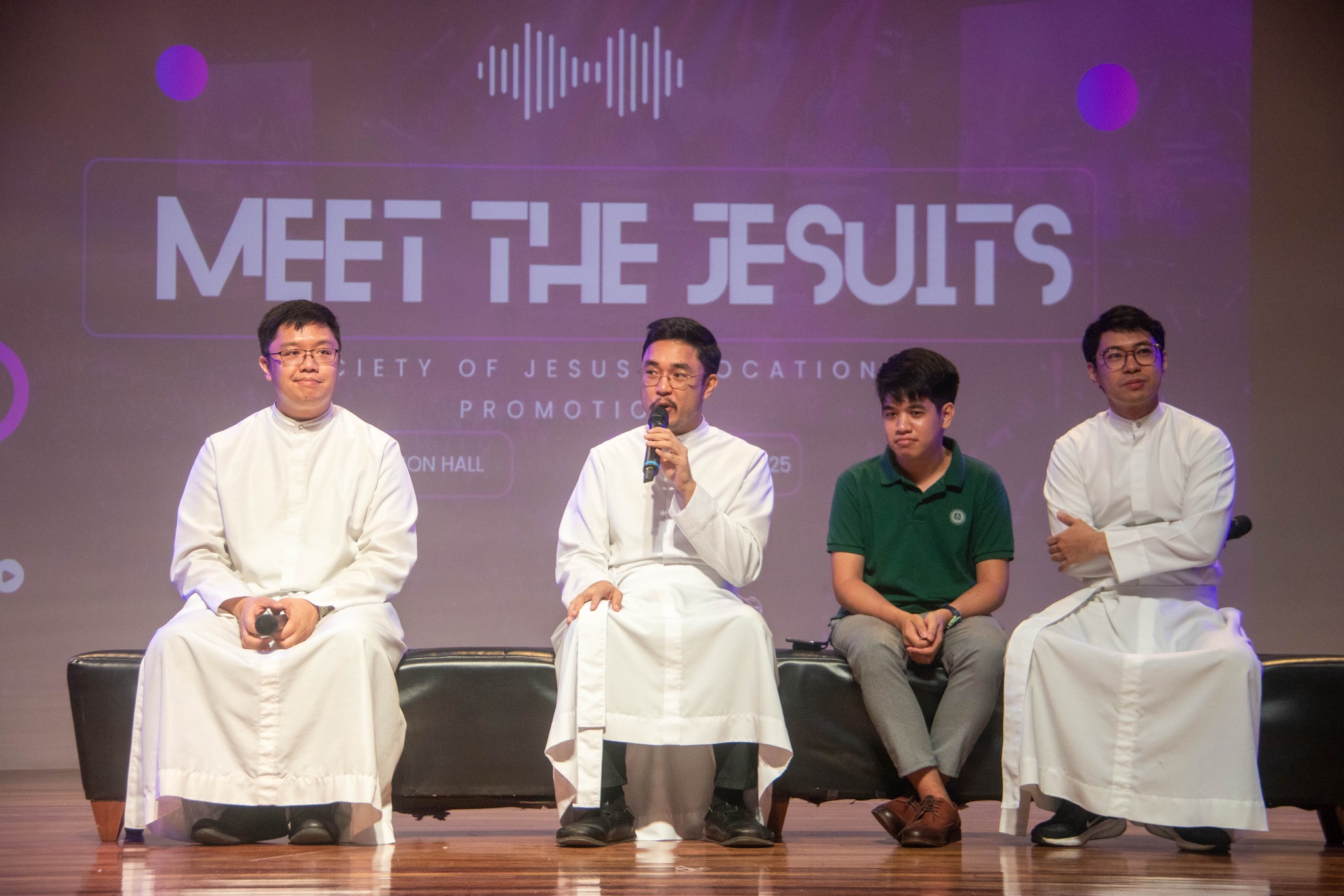 From left: Rev. Bien Cruz SJ, Scho. Jeff Miraflor SJ, Miguel Concepcion, Scho. Gerard Enriquez SJ