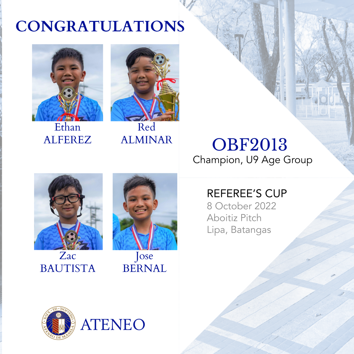 Ethan Alferez (4-Maniago), Red Alminar (4-Maniago), Zac Bautista (4-Sikatuna), Jose Bernal (4-Kalun)