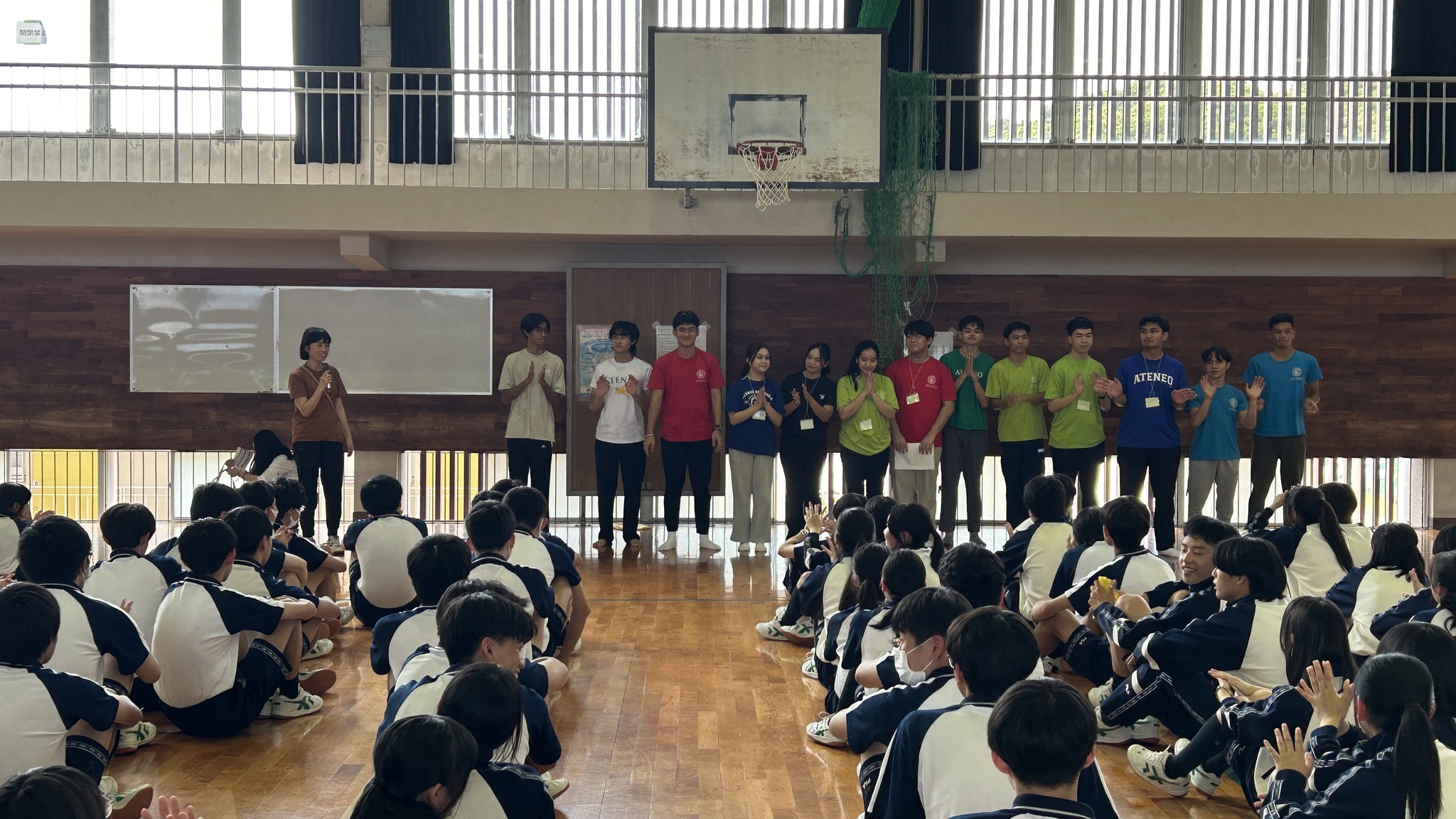 The Ateneans and Sophia Fukuoka students exchange info about their respective countriese 