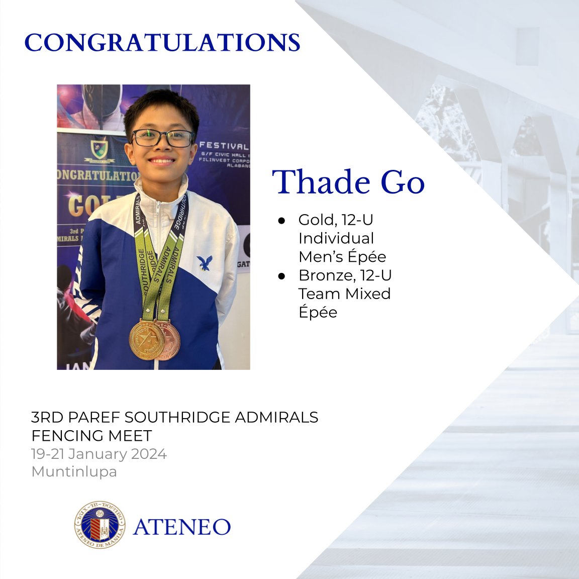 Gold medalist Thade Go 