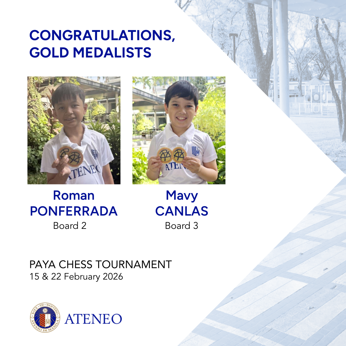 PAYA chess midgets Gold medalists 2026
