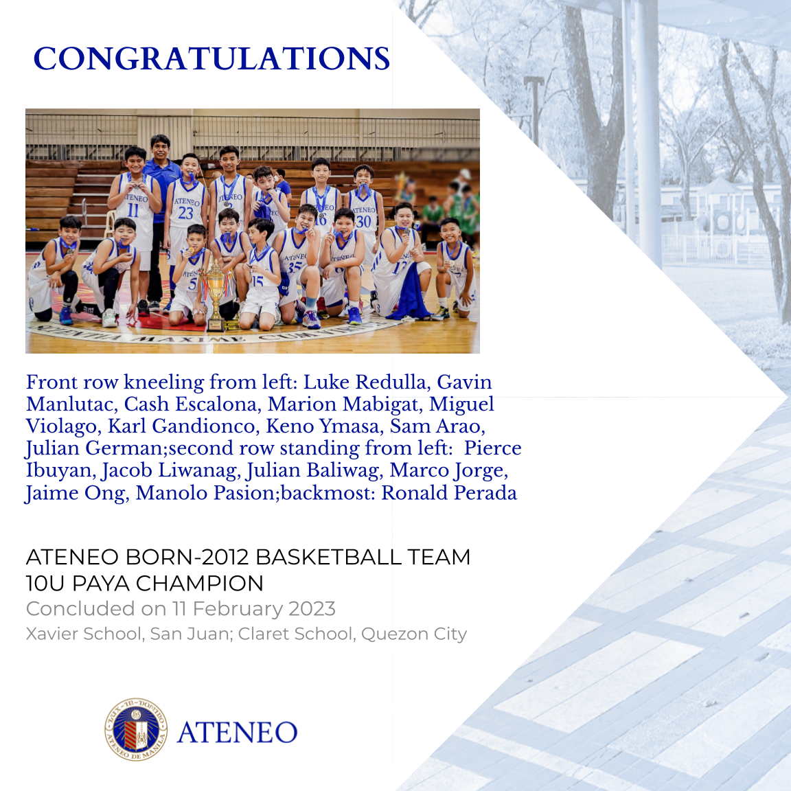 The PAYA 2022-2023 10U basketball champs 